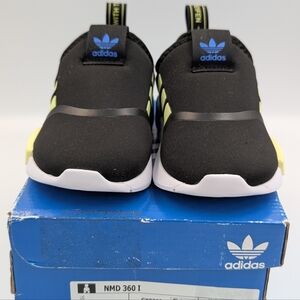 Adidas Kids Black and Neon Yellow SneakersAdidas NMD 360 Toddler Sneakers Black